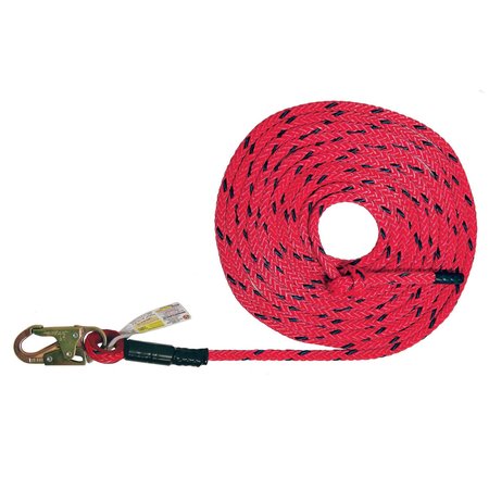 SUPER ANCHOR SAFETY 30ft Deluxe 5/8" 12-Strand Lifeline w/Snaphook. Retail Box 4033-30